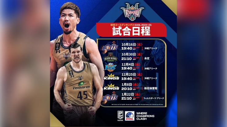 EASL】優勝して世界に示す、琉球ゴールデンキングスの挑戦（EASLグループB展望） | B.LEAGUE（Bリーグ）公式サイト